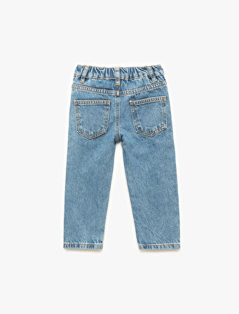 Pamuklu Cep Detaylı Denim Pantolon