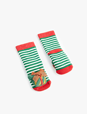 Yılbaşı Temalı Pamuklu Havlu Çorap 