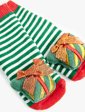 Yılbaşı Temalı Pamuklu Havlu Çorap 