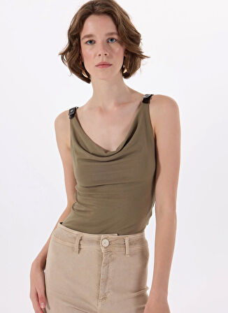 Koton Bisiklet Yaka Yeşil Kadın Atlet 5SAK10390EK