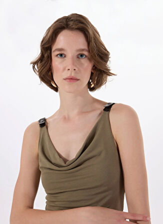 Koton Bisiklet Yaka Yeşil Kadın Atlet 5SAK10390EK