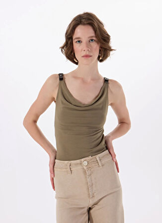 Koton Bisiklet Yaka Yeşil Kadın Atlet 5SAK10390EK