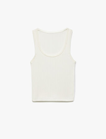 Derin Yuvarlak Yaka Kolsuz Triko Atlet