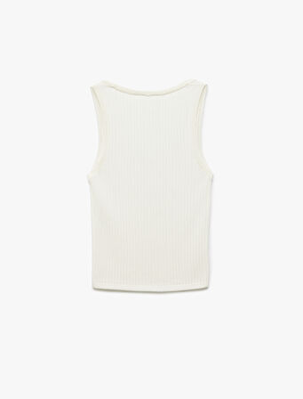 Derin Yuvarlak Yaka Kolsuz Triko Atlet