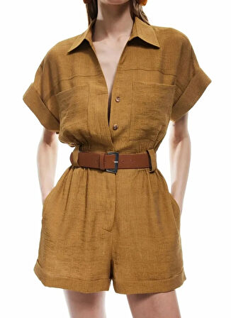 Koton x Sima Tarkan Yeşil Kadın Regular Fit Tulum 5SAK40066EW