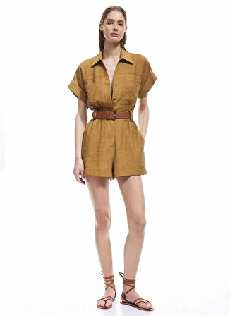 Koton x Sima Tarkan Yeşil Kadın Regular Fit Tulum 5SAK40066EW