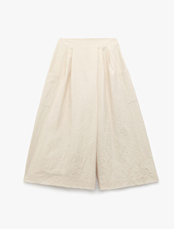 Rahat Kalıp Cepli Poplin Etek Pantolon