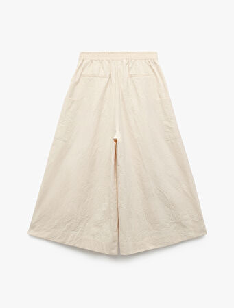 Rahat Kalıp Cepli Poplin Etek Pantolon