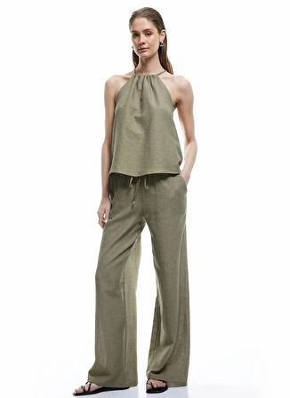 Koton x Sima Tarkan Haki Kadın Straight Pantolon 5SAK40089EW