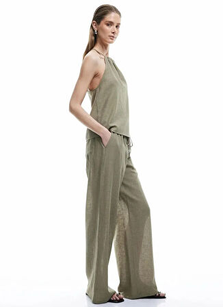 Koton x Sima Tarkan Haki Kadın Straight Pantolon 5SAK40089EW