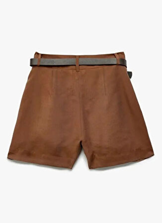 Koton Normal Bel Regular Fit Kahve Kadın Şort 5SAK40092EW