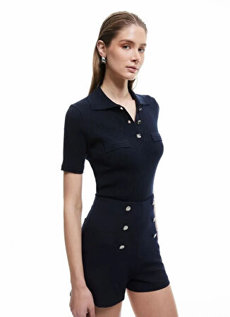 Koton x Sima Tarkan Lacivert Kadın Regular Fit Şort 5SAK40353PW