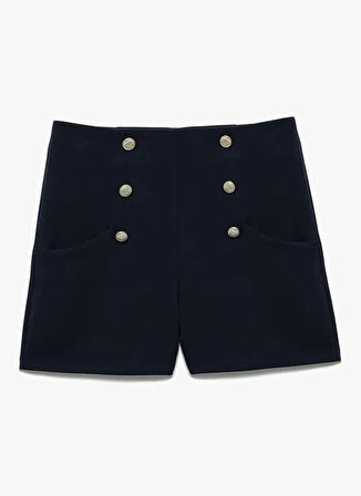 Koton x Sima Tarkan Lacivert Kadın Regular Fit Şort 5SAK40353PW