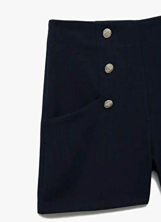 Koton x Sima Tarkan Lacivert Kadın Regular Fit Şort 5SAK40353PW