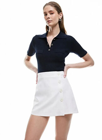 Koton x Sima Tarkan Beyaz Kadın Regular Fit Şort 5SAK40372PW