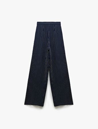 Viskon Kumaş Cepli Geniş Paça Palazzo Pantolon