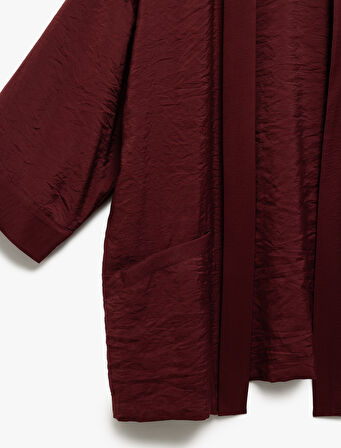 Modal Kumaş Cepli 3/4 Geniş Kollu Kimono