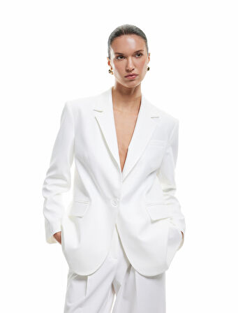Cepli Uzun Kollu Kruvaze Blazer Ceket