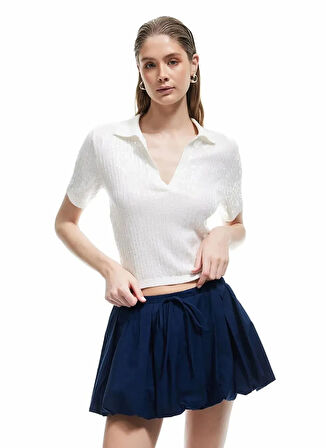 Koton x Sima Tarkan Lacivert Kadın Regular Fit Etek 5SAK70151PW