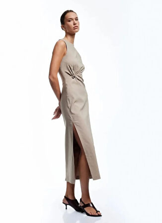 Koton x Sima Tarkan Vizon Kadın Bisiklet Elbise 5SAK80152EW