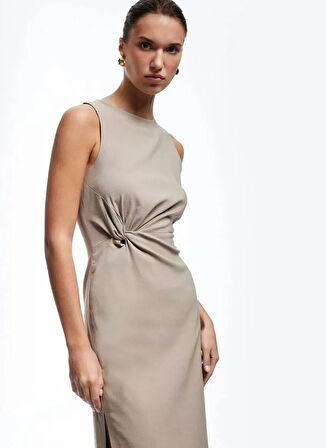 Koton x Sima Tarkan Vizon Kadın Bisiklet Elbise 5SAK80152EW