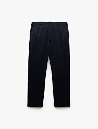 Düğmeli Viskon Karışımlı Chino Cep Detaylı Kumaş Pantolon