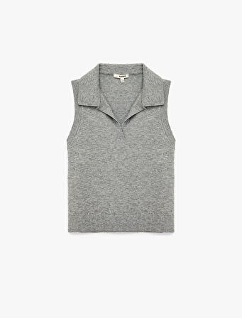 Kolsuz Polo Yaka Triko Süveter