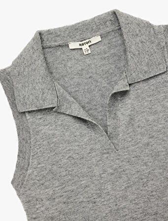 Kolsuz Polo Yaka Triko Süveter