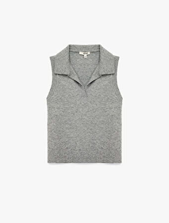 Kolsuz Polo Yaka Triko Süveter