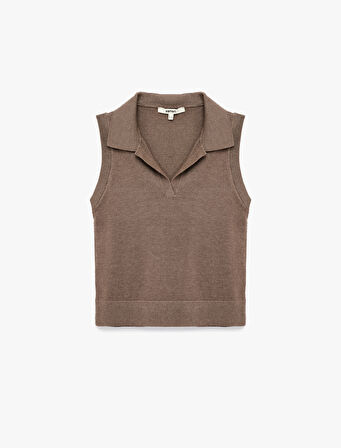 Kolsuz Polo Yaka Triko Süveter