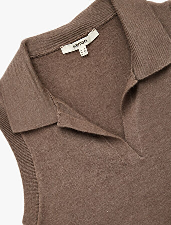 Kolsuz Polo Yaka Triko Süveter