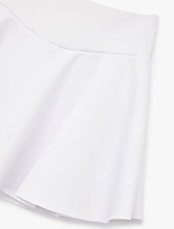 Yüksek Bel Rahat Kalıp Scuba Mini Spor Şort Etek