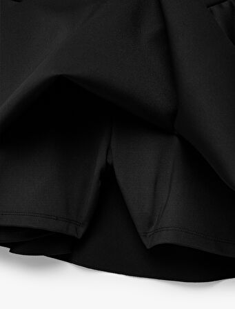 Yüksek Bel Rahat Kalıp Scuba Mini Spor Şort Etek