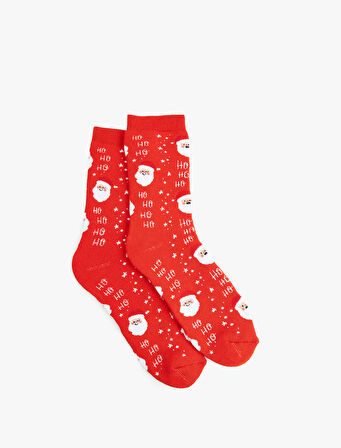 Pamuklu Yılbaşı Temalı Soket Çorap