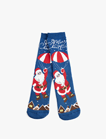 Yılbaşı Temalı Pamuklu Soket Havlu Çorap