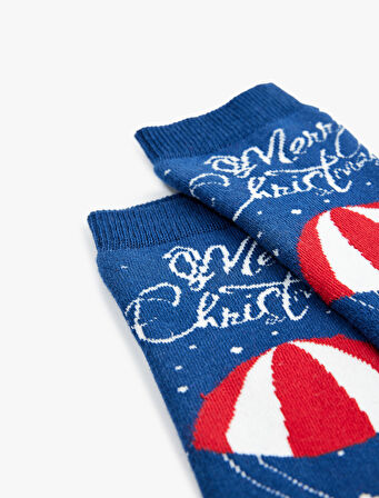 Yılbaşı Temalı Pamuklu Soket Havlu Çorap