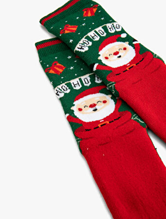 Havlu Yılbaşı Çorabı Desenli