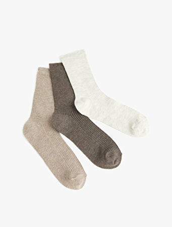 Basic 3'lü Soket Çorap Seti Çok Renkli