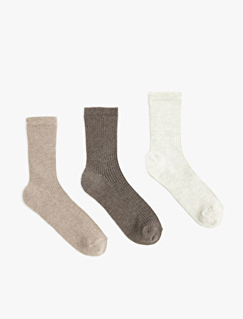 Basic 3'lü Soket Çorap Seti Çok Renkli