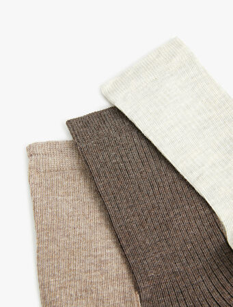 Basic 3'lü Soket Çorap Seti Çok Renkli