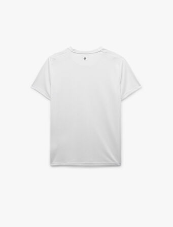 Kısa Kollu Regular Fit Çizgi Detaylı Bisiklet Yaka Spor Tişört