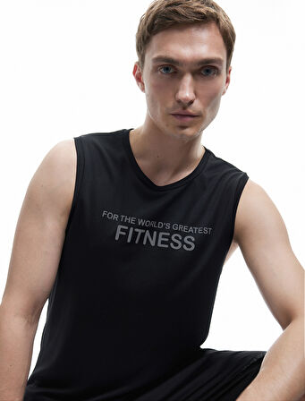 Kolsuz Bisiklet Yaka Baskılı Spor Atleti