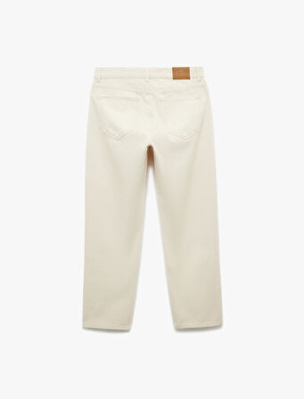 Pamuklu Normal Bel Cep Detaylı Vintage Straight Jean Pantolon