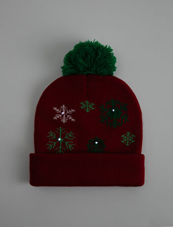 Yılbaşı Temalı Ponponlu Bere