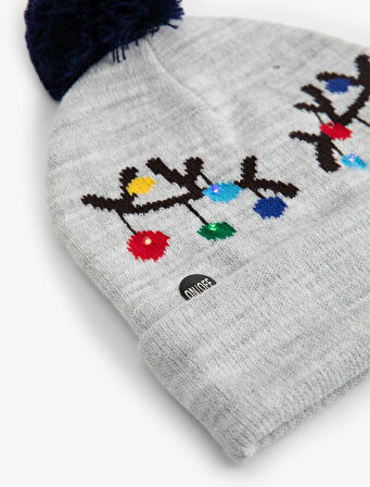 Yılbaşı Temalı Ponponlu Bere