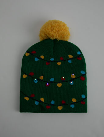 Yılbaşı Temalı Ponponlu Bere