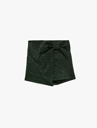 Fiyonk Detaylı Viskon Karışımlı Şort Etek