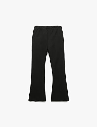 Fermuar Detaylı Viskon Karışımlı İspanyol Paça Pantolon