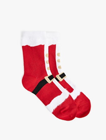 Noel Baba Detaylı Pamuklu Havlu Çorap 