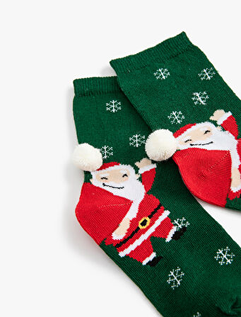 Yılbaşı Baskılı Soket Çorap